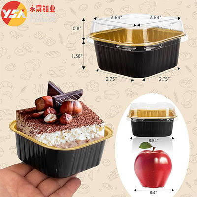 Square Black Smooth Foil Baking Pans​ Mini Disposable Cupcake Take-out Pan
