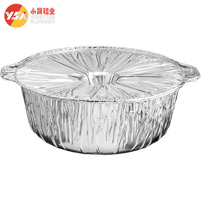 گلدان فولیک آلومینیومی یکبار مصرفی با کاور فولیک آلومینیومی 255*91mm 2200ml 75oz