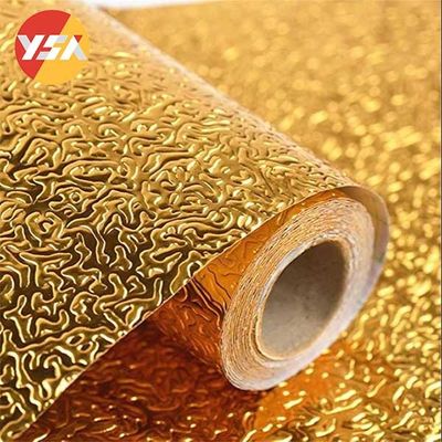 Flame Retardant Oil Proof Embossed Aluminum Foil Roll 1000 3000 8000 Silver Gold Series