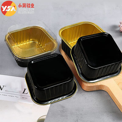 Square Black Smooth Foil Baking Pans​ Mini Disposable Cupcake Take-out Pan